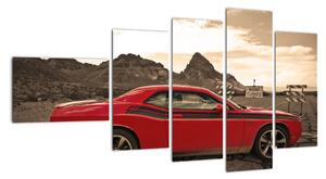 Červené auto - obraz (110x60cm)