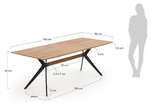 Dubový jídelní stůl Kave Home Amethyst 160 x 90 cm