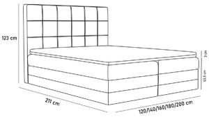 Čalouněná postel SAMANTA + topper, 120x200, sawana 26/soft 33