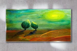 Obraz na skle Obraz na skle Abstrakce slunce stromy