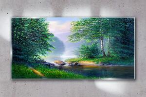 Obraz na skle Obraz na skle Lesní řeka krajina
