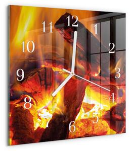 Skleněné hodiny Oheň zskb-30x30-00086532