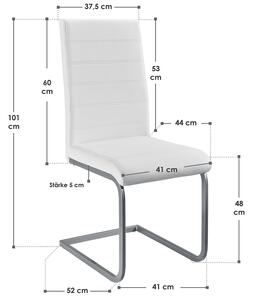 FurniGO Sada 4 konzolových židlí Vegas - bílá