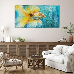 Obraz na skle Obraz na skle Aquarelle zlatá rybka voda