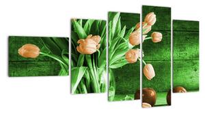 Tulipány ve váze - obraz (110x60cm)