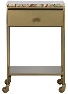 Hoorns Mosazný kovový noční stolek Josien 45 x 35 cm