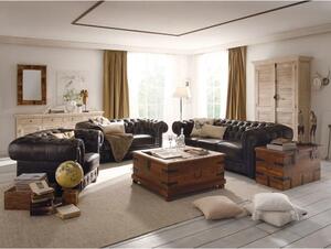 Massive home | Luxusní sedací souprava Chesterfield z pravé kůže - hnědá