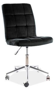 Dětská židle KEDE Q-020 VELVET, 45x87-97x40, bluvel 19, černá