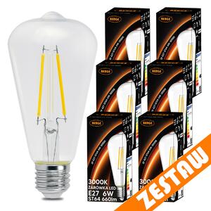 SADA 6x LED žárovka E27 8W 880lm 3000K - teplá bílá