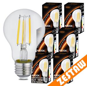 SADA 6x LED žárovka E27 15W 1650lm 4000K - neutrální bílá
