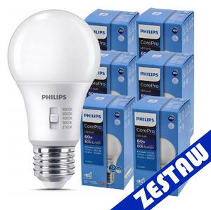 6x stmívatelná LED žárovka E27 8W 806lm 5CCT CorePro 2700K - 6500K