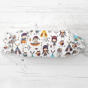 Biante Dětský polštář válec bonbon Sandra SA-045 Malí indiáni 15x40 cm