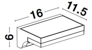 Nova Luce Venkovní nástěnné svítidlo DYN, LED 1.5W 3000K 3.7V, IP65 solární / vypínač na těle / pohybové čidlo
