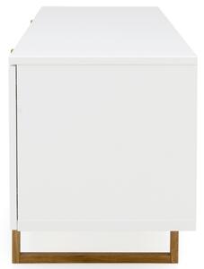 Matně bílý lakovaný dřevěný TV stolek Tenzo Birka 177 x 43 cm