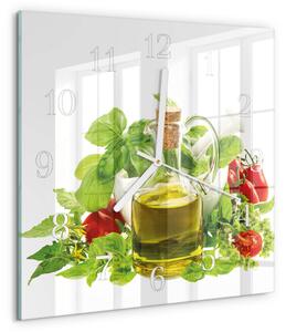 Skleněné hodiny Bazalkový olej zskb-30x30-00085253