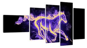 Abstraktní obraz hořícího koně (110x60cm)