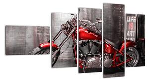 Obraz červené motorky (110x60cm)