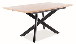 Jídelní stůl CAPITOL, 160-200x76x90, dub/černá