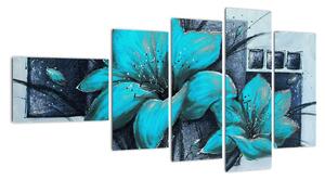 Obraz modré květiny (110x60cm)