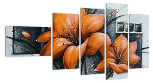 Obraz oranžové květiny (110x60cm)