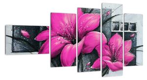 Obraz růžové květiny (110x60cm)