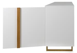 Matně bílá lakovaná dřevěná komoda Tenzo Birka 216 x 43 cm