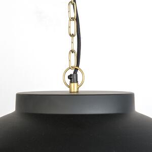Závěsná lampa černá s mosazným vnitřkem 60 cm - Hoodi