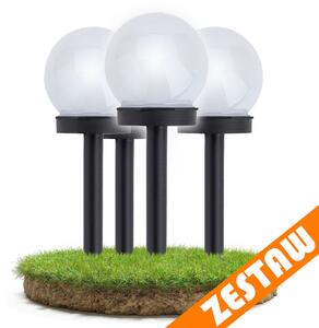 SADA 4 solárních zahradních lamp, LED, BÍLÉ, 10 cm, vodotěsné, IP44