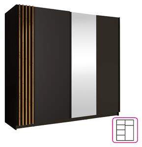 KONDELA Skříň, 2D-200, černá/dub artisan, BAJADERO TYP 2