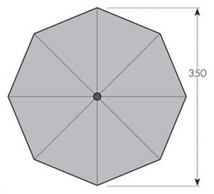 Doppler ALU WOOD 3,5 m - slunečník s klikou s ULTRA UV ochranou : Desén látky - 840