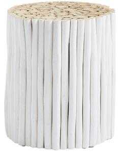 Kave Home Bílý teakový odkládací stolek LaForma Filippo 35 cm