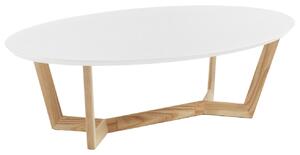 Bílý lakovaný konferenční stolek Kave Home Wave 120 x 70 cm