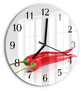 Skleněné nástěnné hodiny Chilli papričky zsoc-fi30-00173112