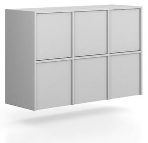 Nástavba pro skříně FRAME, 6x dveře, 1299 x 450 x 854 mm, PUSH-lock, šedá