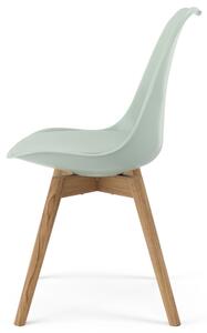 Šedo zelená plastová jídelní židle Tenzo Gina
