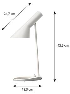 Louis Poulsen AJ Mini stolní lampa, bílá, Bílá / opál, Obývací pokoj / jídelna, kov, Design, Stolní lampa