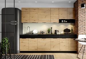 Kuchyňská skříňka dolní dvoudveřová ELENA D 80S/1, 80x82x44,6, dub artisan/černá/bílá