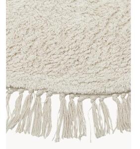 Kulatý ručně všívaný bavlněný koberec s třásněmi Daya
