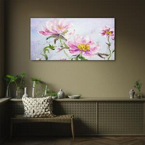 Obraz na skle Obraz na skle Malování květiny pivoňky