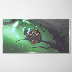Obraz na skle Obraz na skle Umění sova měsíce