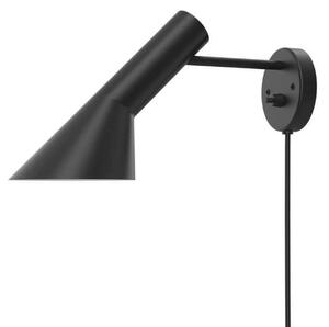 Louis Poulsen AJ - nástěnné světlo, černé, Černá, Obývací pokoj / jídelna, kov, Design