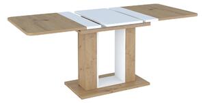 Rozkládací jídelní stůl MINESOTA, 140-180x76x80, dub artisan/bílá