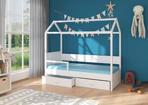Dětská postel OTELLO + matrace, 80x180, bílá/bílá