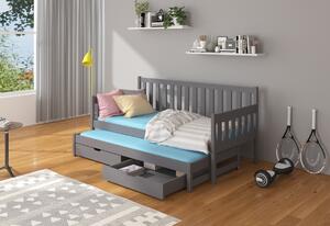 Dětská postel AMINA + matrace, 80x180/80x170, grafit