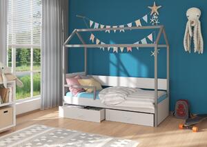 Dětská postel EMILIE + matrace, 80x180, růžová/bílá