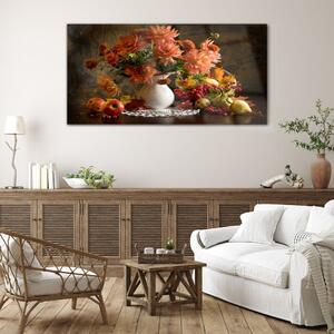 Obraz na skle Obraz na skle Malování květiny ovoce