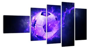 Hořící fotbalový míč - obraz (110x60cm)