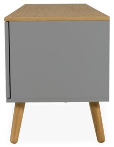 Matně šedý lakovaný TV stolek Tenzo Dot 192 x 43 cm