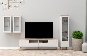 Matně bílý lakovaný TV stolek Tenzo Dot 192 x 43 cm
