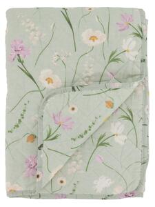 Prošívaný přehoz Aix Flowers Verte 180 x 130 cm